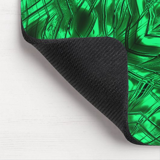 Lange gebogen lijnen die ster vormen op groen meta muismat (Hoek)