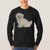 Lange gecoate witte pup maltese hond poedel shih t t-shirt (Voorkant)