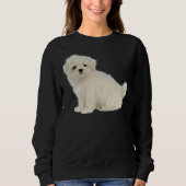 Lange gecoate witte pup maltese hond poedel shih t trui (Voorkant)