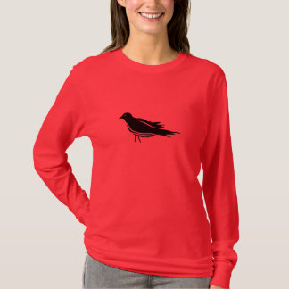 Lange gestroomlijnde zwarte T-shirt