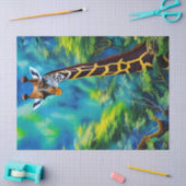 Lange Giraffe in de bomen Tissuepapier (Craft)