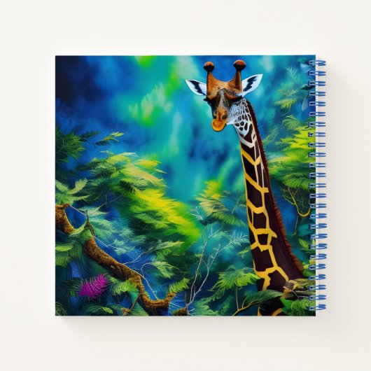 Lange Giraffe in het Trees Spiral Notitieboek (Achterkant)