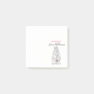 Lange golvende haren met een boeg-hairstyling post-it® notes