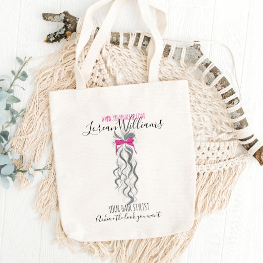 Lange golvende haren met een boeg-hairstyling tote bag