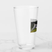 Lange grijze konijn die over velden springt glas (Rechts)