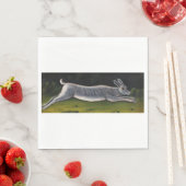 Lange grijze konijn die over velden springt servet (Insitu)