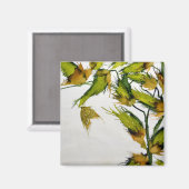 Lange Groene Pods en Vlindermagneet Magneet (Voorkant / Achterkant)