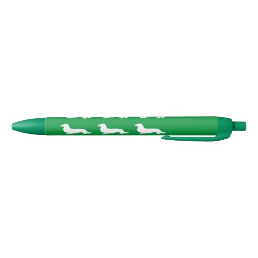 Lange Haar Dachshund Ink Pen Groen (Bodem)