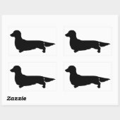 Lange Haar Dachshund Rechthoek Sticker (Vel)