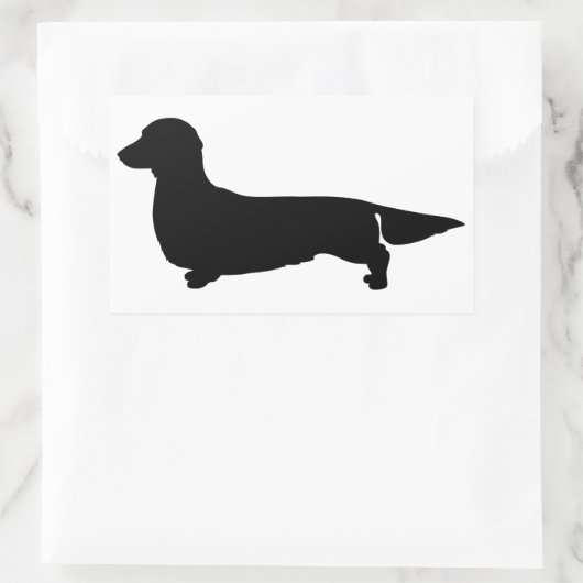 Lange Haar Dachshund Rechthoek Sticker (Tas)