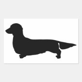 Lange Haar Dachshund Rechthoek Sticker (Voorkant)