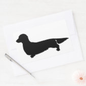 Lange Haar Dachshund Rechthoek Sticker (Envelop)