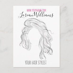 Lange haar Hairstyling branding Briefkaart