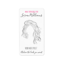 Lange haar Hairstyling branding Etiket