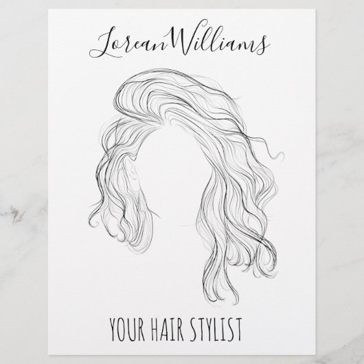 Lange haar Hairstyling branding Flyer (Voorkant)