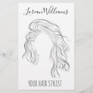 Lange haar Hairstyling branding Flyer