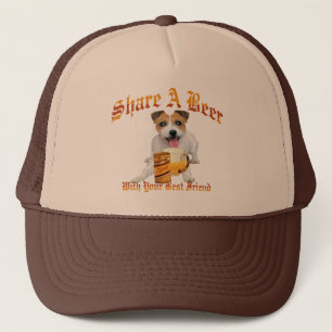 lange haar Jack Russell Shares A Beer Trucker Pet