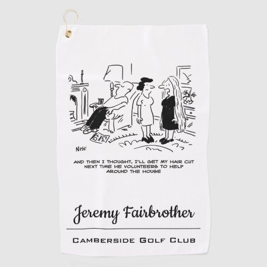 Lange haarstijl Geen haircut- of haarstijl Golfhanddoek (Voorkant)