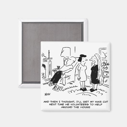 Lange haarstijl Geen haircut- of haarstijl Magneet (Voorkant / Achterkant)