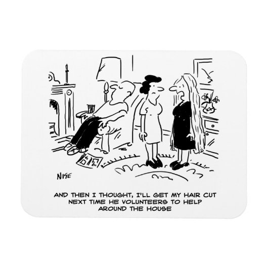 Lange haarstijl Geen haircut- of haarstijl Magneet (Horizontaal)