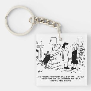 Lange haarstijl Geen haircut- of haarstijl Sleutelhanger