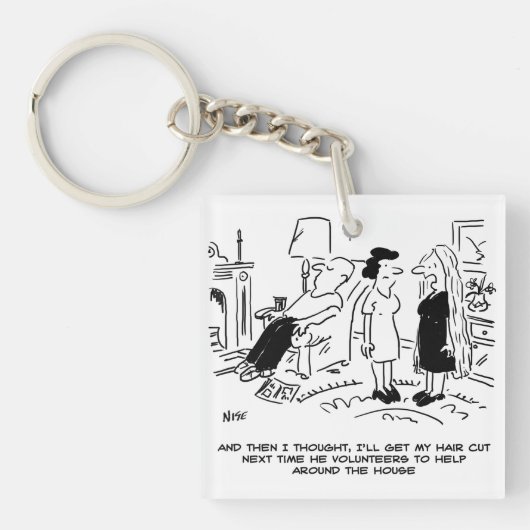 Lange haarstijl Geen haircut- of haarstijl Sleutelhanger (voorkant)