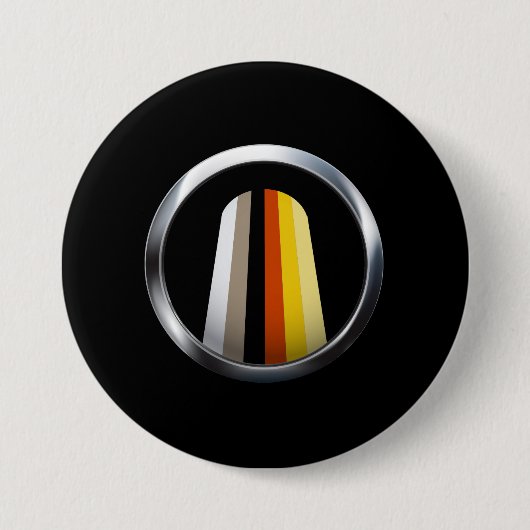 Lange haartrots ronde button 7,6 cm (Voorkant)