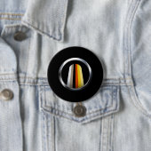 Lange haartrots ronde button 7,6 cm (In situ)