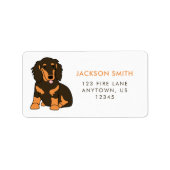 Lange-haire Dachshund Return Address Label (Voorkant)