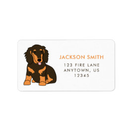 Lange-haire Dachshund Return Address Label