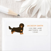 Lange-haire Dachshund Return Address Label (Insitu)