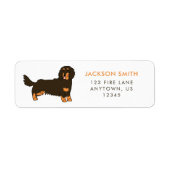 Lange-haire Dachshund Return Address Label (Voorkant)
