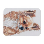 Lange Haired Chihuahua Hond Art Magnet Magneet (Horizontaal)