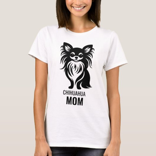 Lange Haired Chihuahua Moeder T-Shirt (Voorkant)