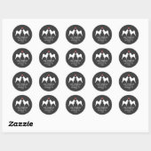 Lange Haired Chihuahua Silhouetten Retouradres Ronde Sticker (Vel)