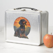 Lange Haired Dachshund huisdier lover retro (In situ)