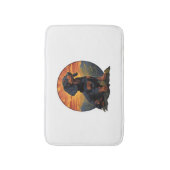 Lange Haired Dachshund huisdier lover retro Badmat (Voorkant Verticaal)