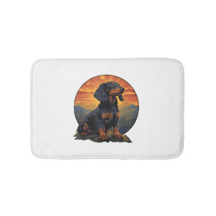 Lange Haired Dachshund huisdier lover retro  Badmat