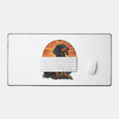 Lange Haired Dachshund huisdier lover retro Bureaumat (Keyboard & Muis)