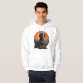 Lange Haired Dachshund huisdier lover retro Hoodie (Voorkant volledig)