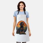 Lange Haired Dachshund huisdier lover retro  Schort (Gedragen)