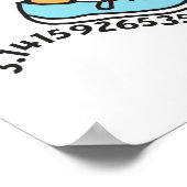 Lange hardloper Pi-symbool © Grappige Pi-man Poster (Hoek)