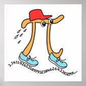 Lange hardloper Pi-symbool © Grappige Pi-man Poster (Voorkant)