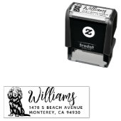 Lange harige Dachshund Eigenaar Retouradres Hond Zelfinktende Stempel (In situ)