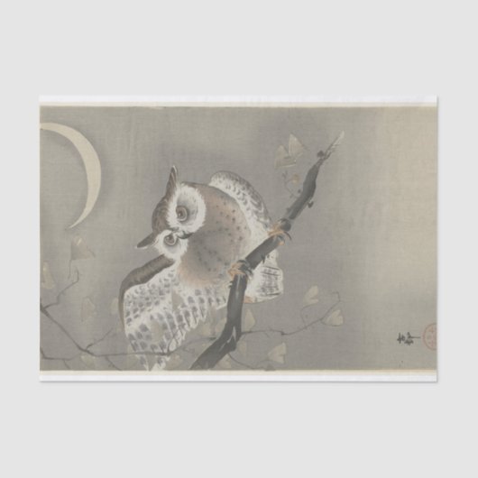 Lange havermout in Ginkgo door Ohara Koson Tissuepapier (Voorkant)