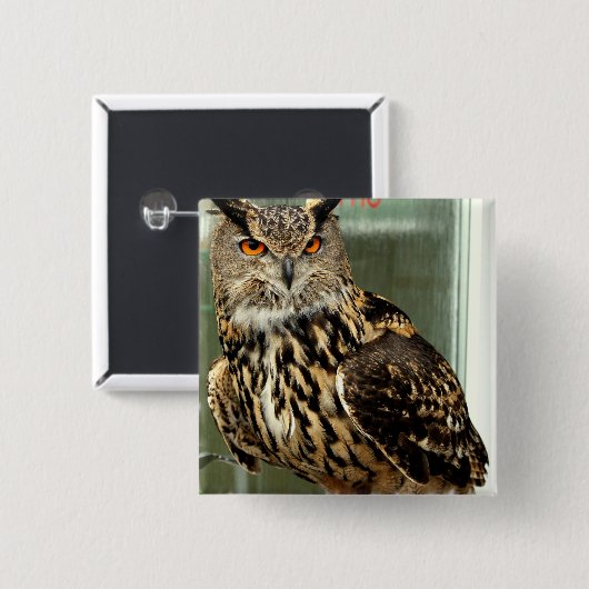 Lange havermout vierkante button 5,1 cm (Voorkant /achterkant)