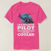 Lange helikopterpiloot met helikopter t-shirt (Design voorkant)