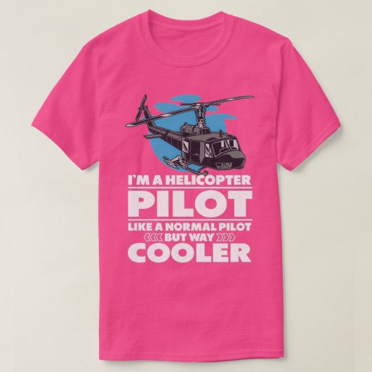 Lange helikopterpiloot met helikopter t-shirt (Design voorkant)