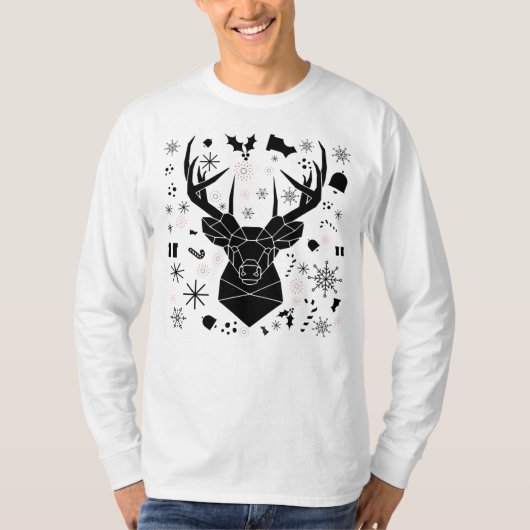 Lange heren T-shirt voor kerstman (Voorkant)