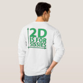 Lange hoes - 2D is voor raketten T-shirt (Achterkant volledig)